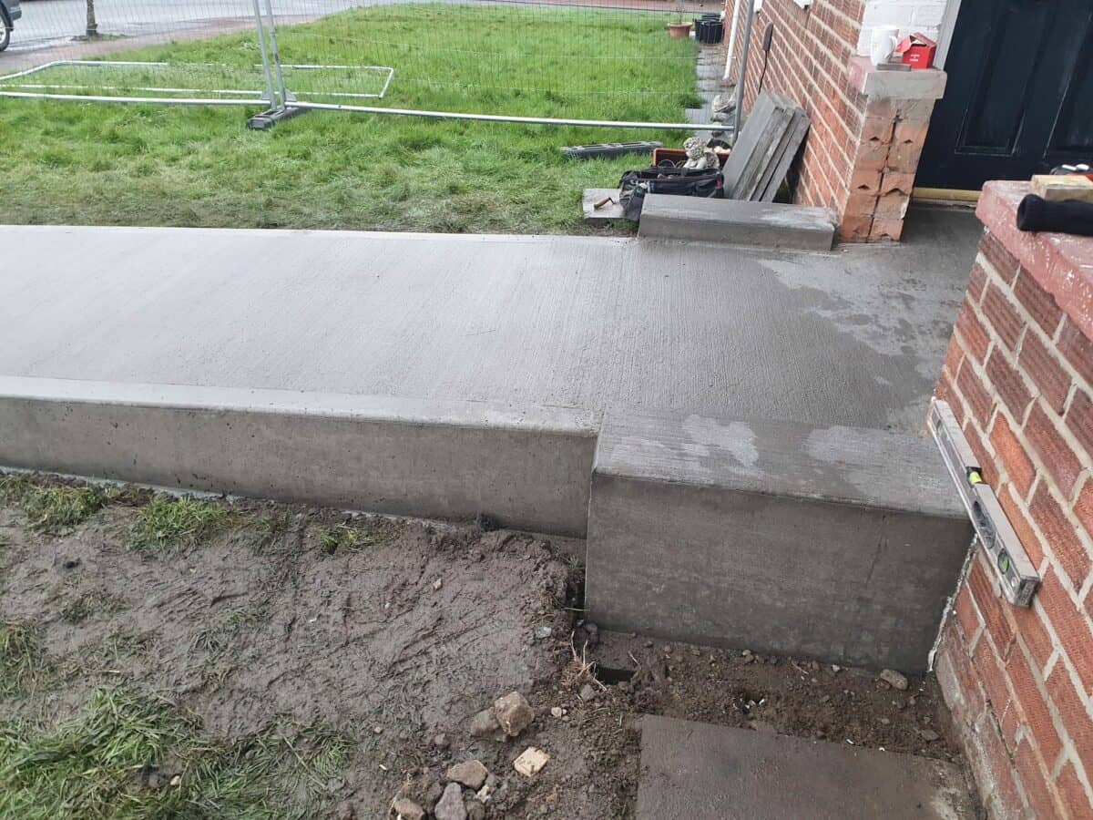 Poured and finished commercial concrete slab by KJ Groundworks