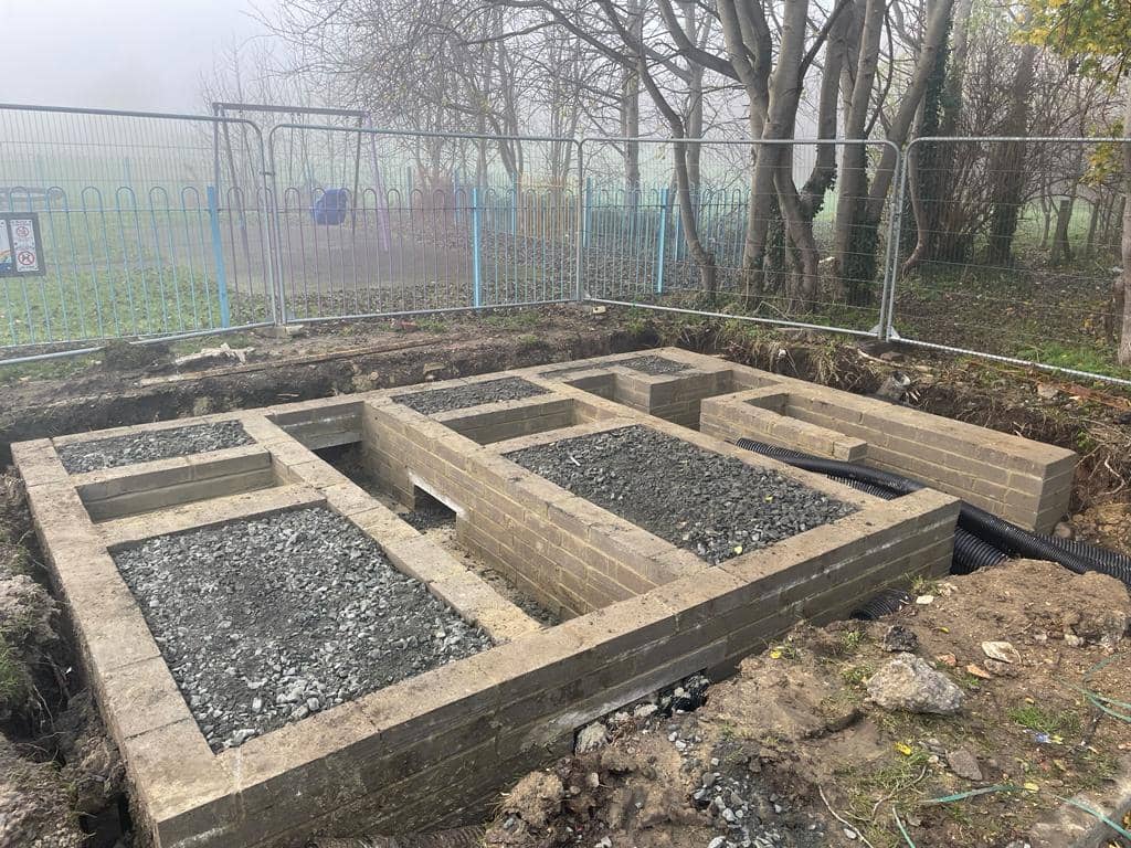 Reinforced concrete electrical sub station base by KJ Groundworks